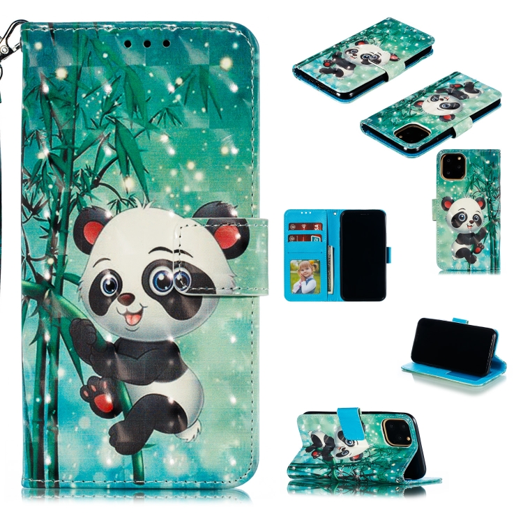 

3D Painted Pattern Horizontal Flip Leather Case with Holder & Card Slot & Wallet & Photo Frame & Lanyard For iPhone 11(Climbing Bamboo Panda)