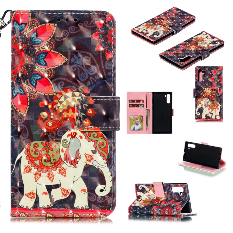 

3D Painted Pattern Horizontal Flip Leather Case with Holder & Card Slot & Wallet & Photo Frame & Lanyard For Galaxy Note 10(Phoenix Elephant)