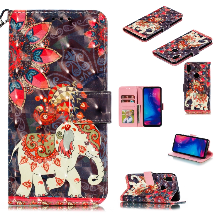 

3D Painted Pattern Horizontal Flip Leather Case with Holder & Card Slot & Wallet & Photo Frame & Lanyard For Xiaomi Redmi Note 7(Phoenix Elephant)