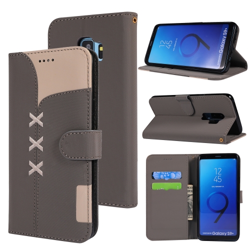 

Fabric Stitching Embroidery Horizontal Flip Leather Case With Holder & Card Slots & Wallet for Galaxy S9+(Grey)