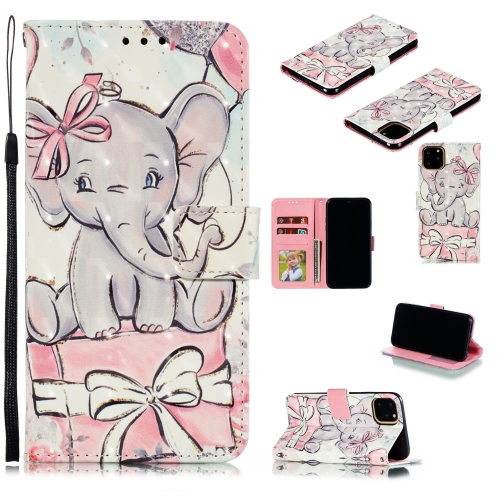 

3D Painted Pattern Horizontal Flip Leather Case with Holder & Card Slot & Wallet & Photo Frame & Lanyard For iPhone XI Max 2019(Butterfly Elephant)