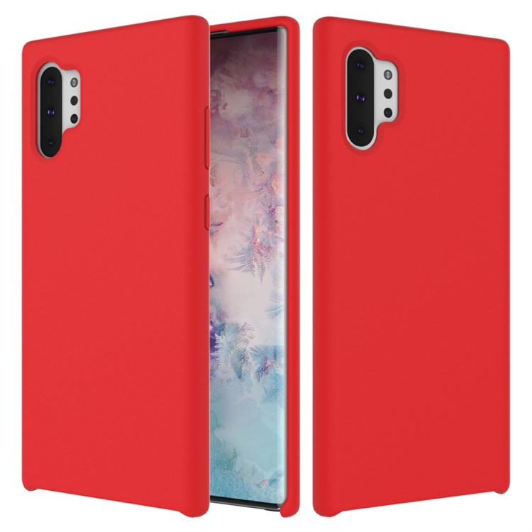 

Solid Color Liquid Silicone Dropproof Full Coverage Protective Case for Galaxy Note 10+(Red)