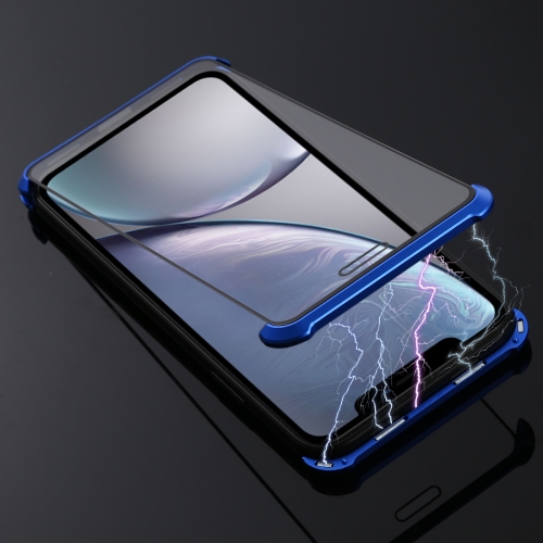 

Ultra-Thin Angular Frame Magnetic Absorption Double-Sided Tempered Glass Shell for iPhone XR(Blue)