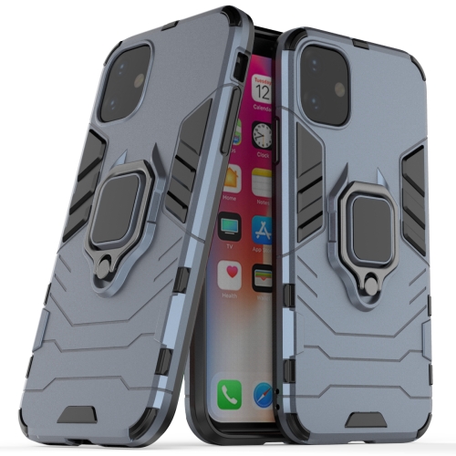 

Panther PC + TPU Shockproof Protective Case with Magnetic Ring Holder for iPhone 11(Grey)