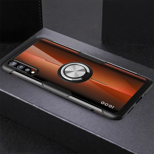 

Ultra-thin TPU Protective Case with 360 Degree Rotation Holder for Vivo IQOO(Silver Black)