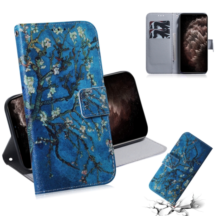 

3D Colored Drawing Horizontal Flip Leather Case, with Holder & Card Slot & Wallet For iPhone 11 Pro Max(Apricot Flower)