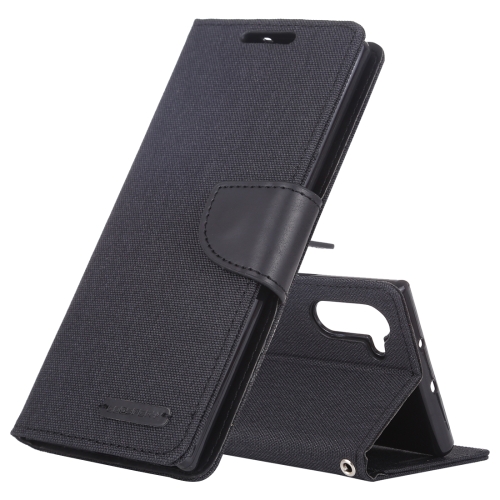 

GOOSPERY JELLY Canvas Texture Horizontal Flip Leather Case with Card Slots & Wallet & Holder for Galaxy Note 10(Black)