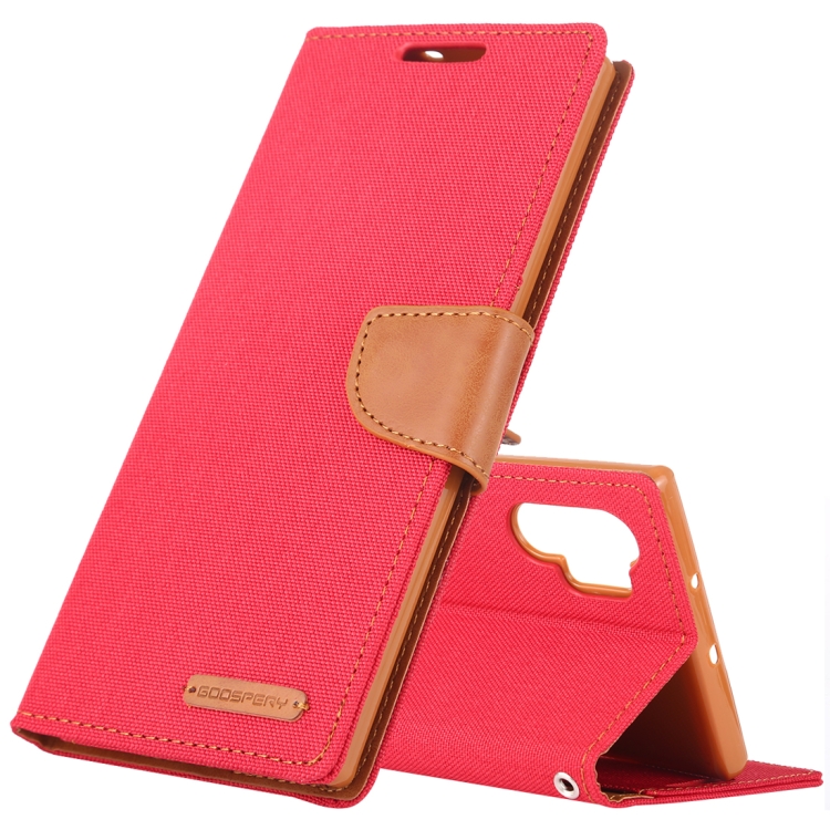 

GOOSPERY JELLY Canvas Texture Horizontal Flip Leather Case with Card Slots & Wallet & Holder for Galaxy Note 10+(Red)