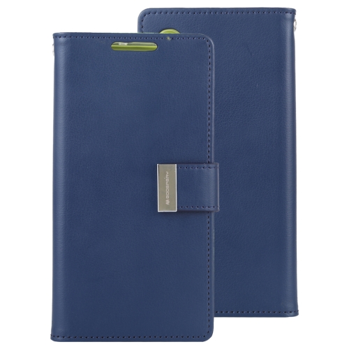 

GOOSPERY RICH DIARY PU + TPU Crazy Horse Texture Horizontal Flip Leather Case with Card Slots & Wallet for Galaxy Note 10(Navy Blue)