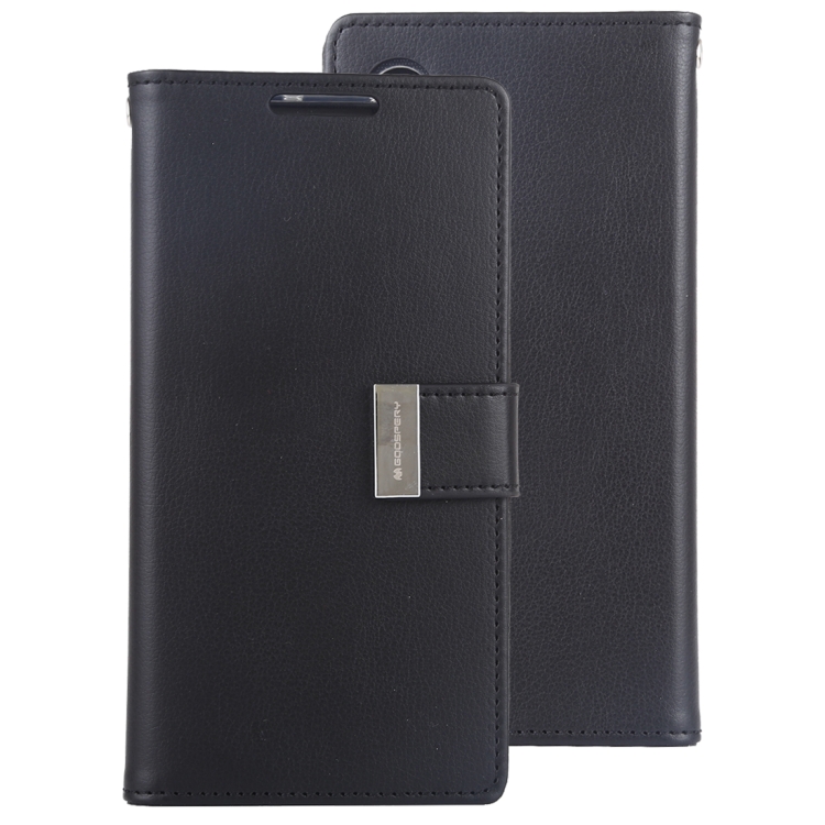 

GOOSPERY RICH DIARY PU + TPU Crazy Horse Texture Horizontal Flip Leather Case with Card Slots & Wallet for Galaxy Note 10(Black)