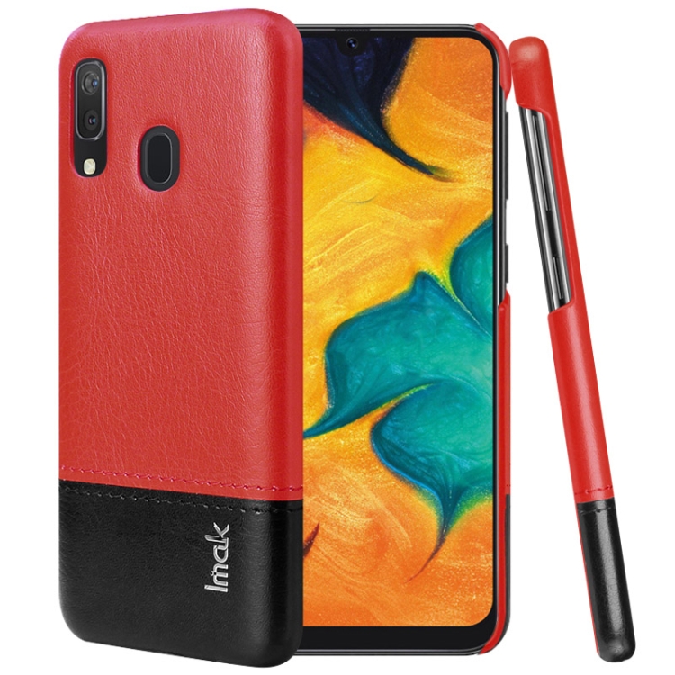 

IMAK Ruiyi Series Concise Slim PU + PC Protective Case For Galaxy A20 & A30(Black+Red)