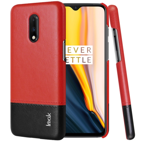 

IMAK Ruiyi Series Concise Slim PU + PC Protective Case For OnePlus 7(Black+Red)