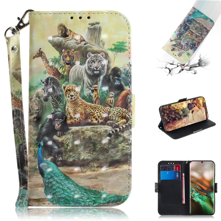 

3D Colored Drawing Horizontal Flip Leather Case, with Holder & Card Slot & Wallet For Galaxy Note 10(Zoo)