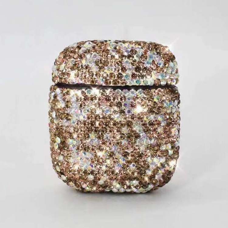 

Diamonds Glitter Earphones Shockproof Protective Case for Apple AirPods 1 / 2(Gold)