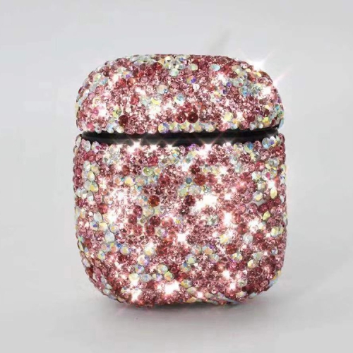 

Diamonds Glitter Earphones Shockproof Protective Case for Apple AirPods 1 / 2(Pink)