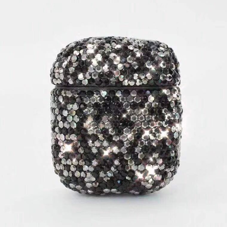 

Diamonds Glitter Earphones Shockproof Protective Case for Apple AirPods 1 / 2(Black)