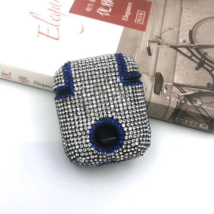 

Diamonds Glitter Earphones Shockproof Protective Case for Apple AirPods 1 / 2(Blue)
