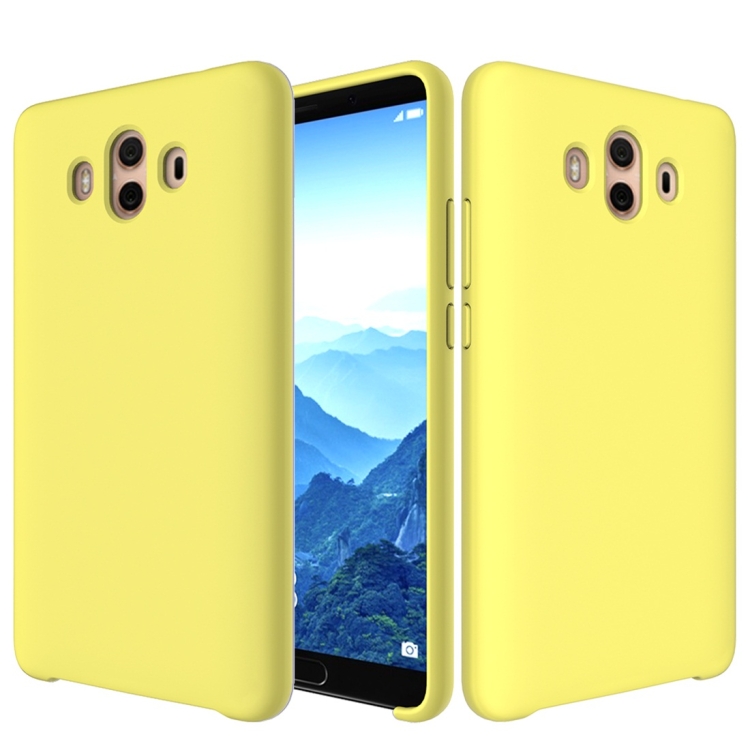 

Solid Color Liquid Silicone Dropproof Protective Case for Huawei Mate 10(Yellow)