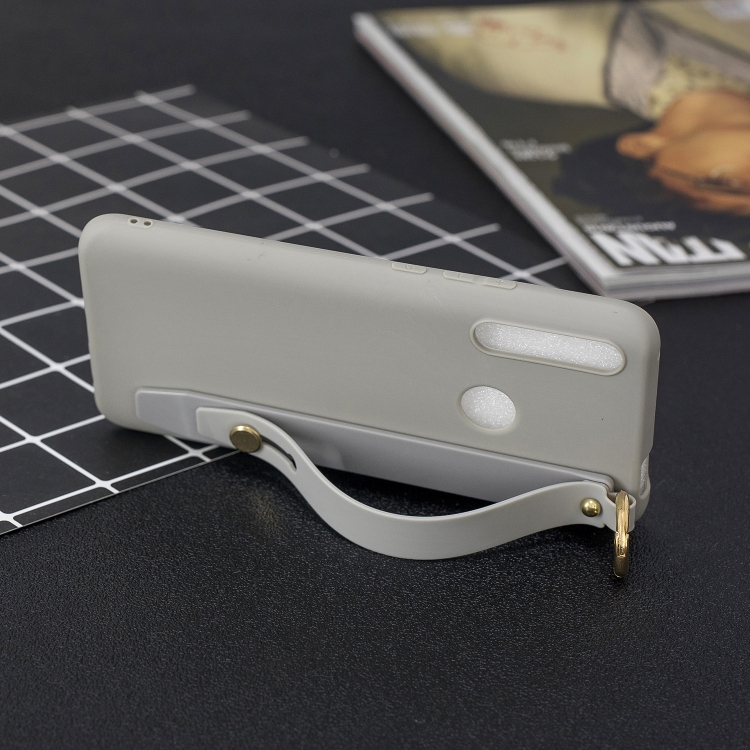 

Shockproof Solid Color TPU Case with Wristband For Huawei P Smart Z(Grey)