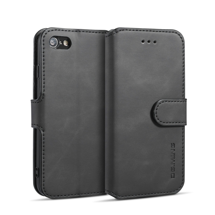 

DG.MING Retro Oil Side Horizontal Flip Case with Holder & Card Slots & Wallet for iPhone 7 / 8(Black)