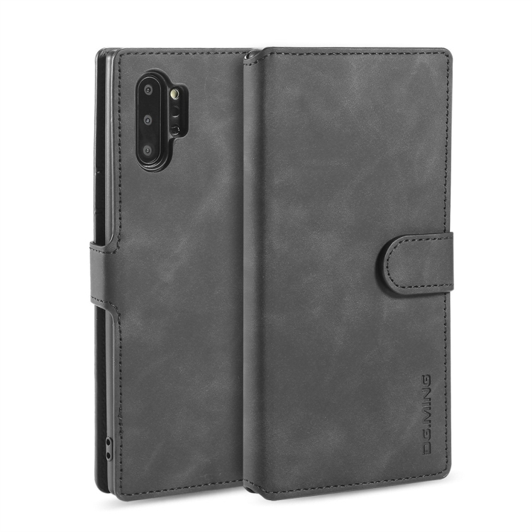 

DG.MING Retro Oil Side Horizontal Flip Case with Holder & Card Slots & Wallet for Galaxy Note 10(Black)