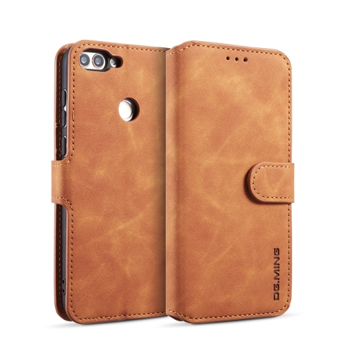 

DG.MING Retro Oil Side Horizontal Flip Case with Holder & Card Slots & Wallet for Huawei P Smart / Enjoy 7S(Brown)