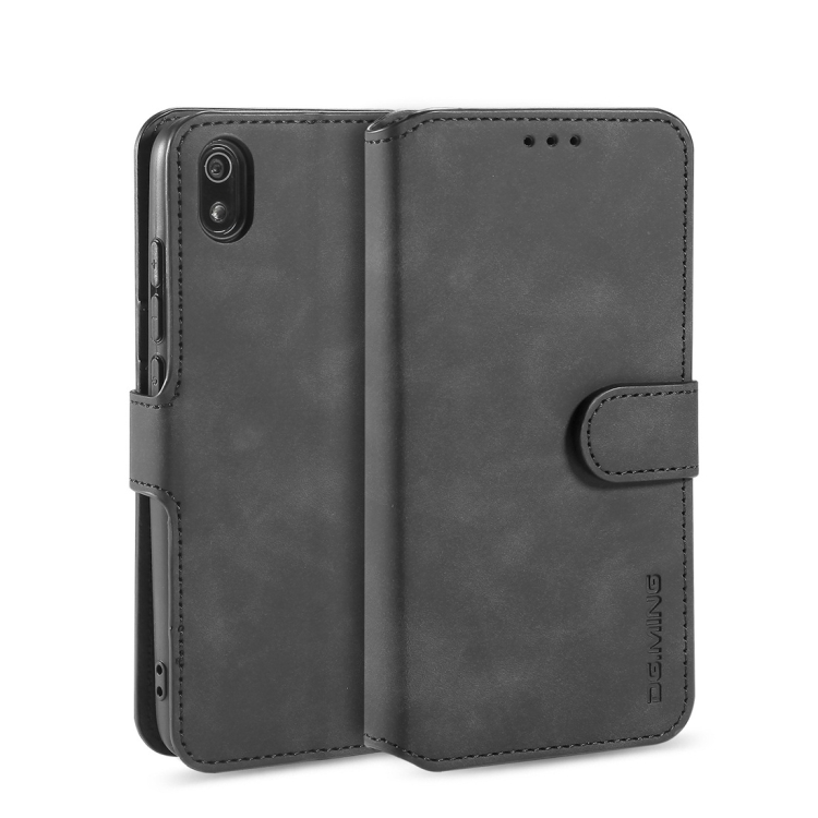 

DG.MING Retro Oil Side Horizontal Flip Case with Holder & Card Slots & Wallet for Xiaomi Redmi 7A(Black)