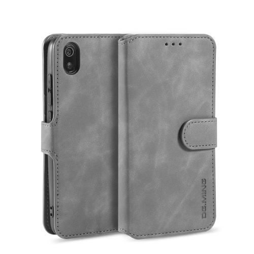 

DG.MING Retro Oil Side Horizontal Flip Case with Holder & Card Slots & Wallet for Xiaomi Redmi 7A(Grey)