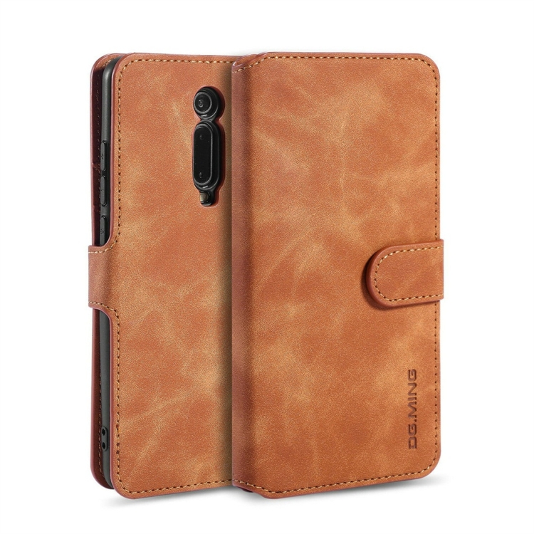 

DG.MING Retro Oil Side Horizontal Flip Case with Holder & Card Slots & Wallet for Xiaomi Redmi K20 / K20 Pro / Mi 9T(Brown)