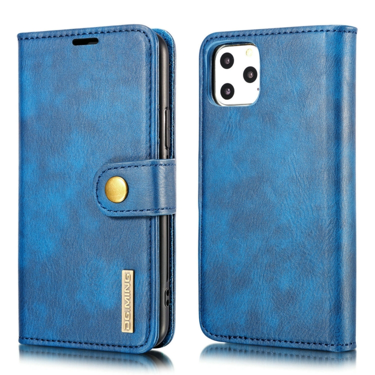 

DG.MING Crazy Horse Texture Flip Detachable Magnetic Leather Case with Holder & Card Slots & Wallet For iPhone 11 Pro (Blue)