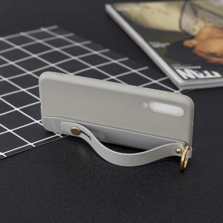 

Shockproof Solid Color TPU Case with Wristband For Xiaomi Mi 9 SE(Grey)