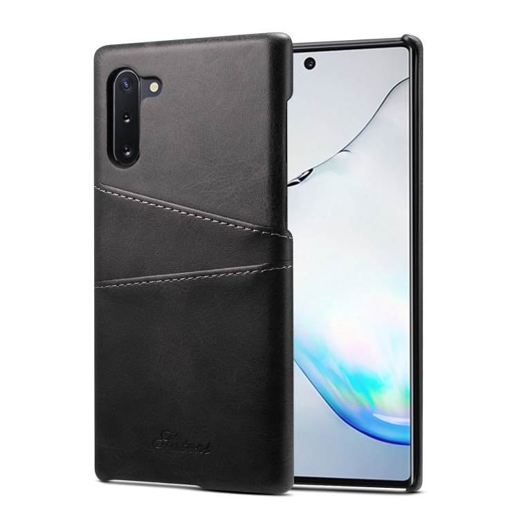 

Suteni Calf Texture Back Cover Protective Case with Card Slots for Galaxy Note 10(Black)