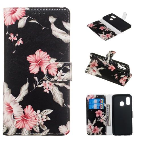 

Colored Drawing Marble Pattern Horizontal Flip PU Leather Case with Holder & Card Slots & Wallet For Galaxy A40(Azalea)