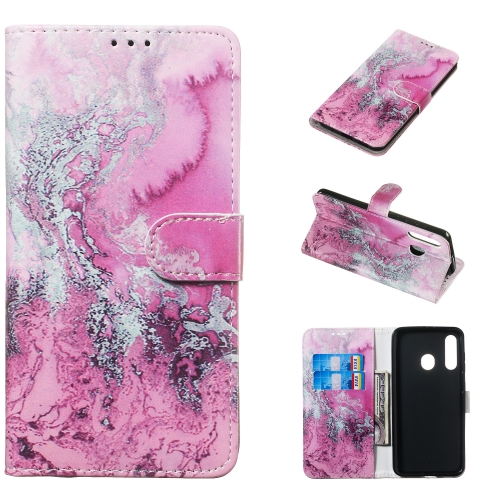 

Colored Drawing Marble Pattern Horizontal Flip PU Leather Case with Holder & Card Slots & Wallet For Galaxy A60 / M40(Seawater)