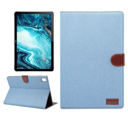 

Dibase Denim Texture Horizontal Flip PC + PU Leather Case with Holder & Card Slots & Sleep / Wake-up Function For Huawei MediaPad M6 10.8(Light Blue)