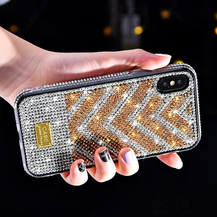 

TPU + Epoxy Gradient Diamond Series Phone Protective Case for iPhone XS / X(Gold)
