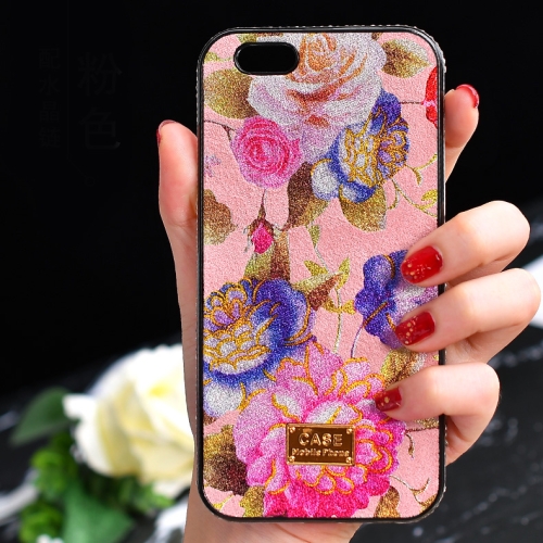 

TPU + Epoxy Flowers Series Phone Protective Case with Crystalline Chain for iPhone XS / X(Pink)