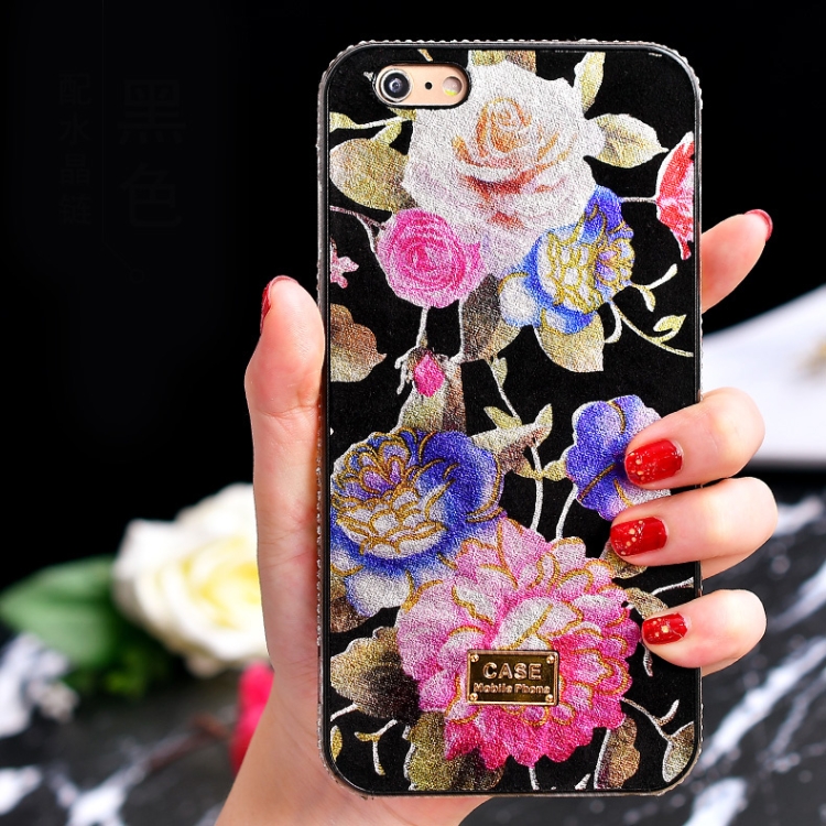 

TPU + Epoxy Flowers Series Phone Protective Case for iPhone XS Max(Black)
