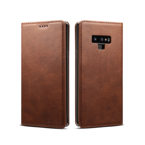 

Suteni Calf Texture Horizontal Flip Leather Case with Holder & Card Slots & Wallet for Galaxy Note 9(Brown)