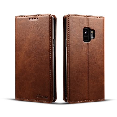 

Suteni Calf Texture Horizontal Flip Leather Case with Holder & Card Slots & Wallet for Galaxy S9(Brown)