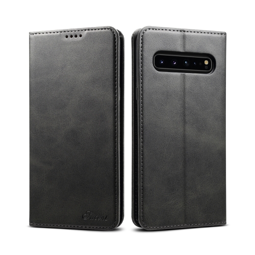 

Suteni Calf Texture Horizontal Flip Leather Case with Holder & Card Slots & Wallet for Galaxy S10 5G(Black)