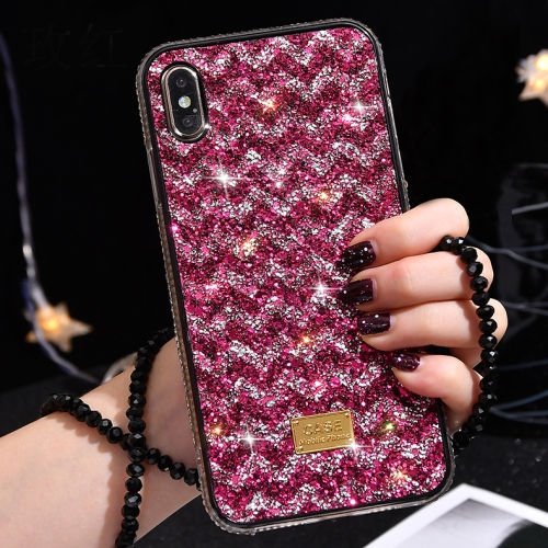 

TPU + Epoxy Ripples Series Phone Protective Case for iPhone XS / X(Rose Red)