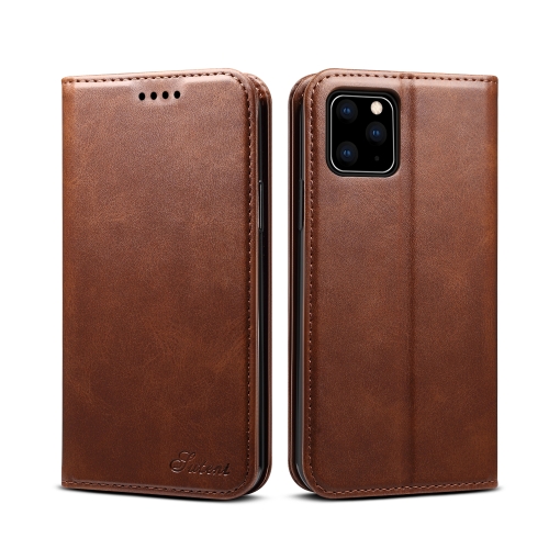 

Suteni Calf Texture Horizontal Flip Leather Case with Holder & Card Slots & Wallet for iPhone 11 Pro(Brown)