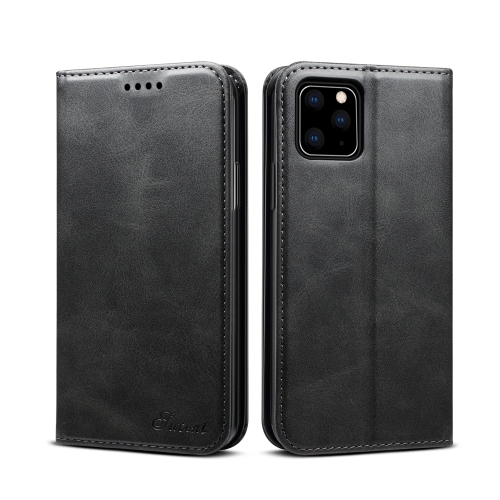 

Suteni Calf Texture Horizontal Flip Leather Case with Holder & Card Slots & Wallet for iPhone 11(Black)