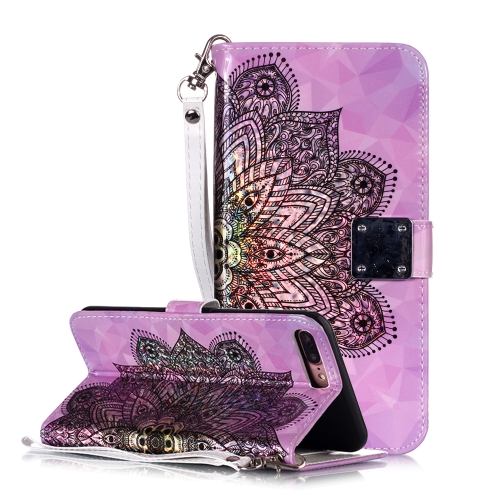 

Magic 3D Bright Coloured Drawing Pattern Horizontal Flip PU Leather Case with Holder & Card Slots & Wallet & Photo Frame for iPhone 8P / 7P(Half Mandala)