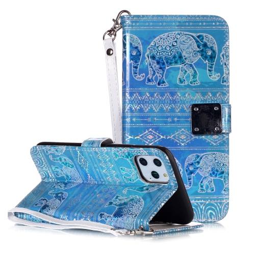 

Magic 3D Bright Coloured Drawing Pattern Horizontal Flip PU Leather Case with Holder & Card Slots & Wallet & Photo Frame for iPhone 11 Pro Max(Tribes Elephant)