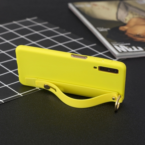 

Shockproof Solid Color TPU Case with Wristband For Huawei P30(Yellow)