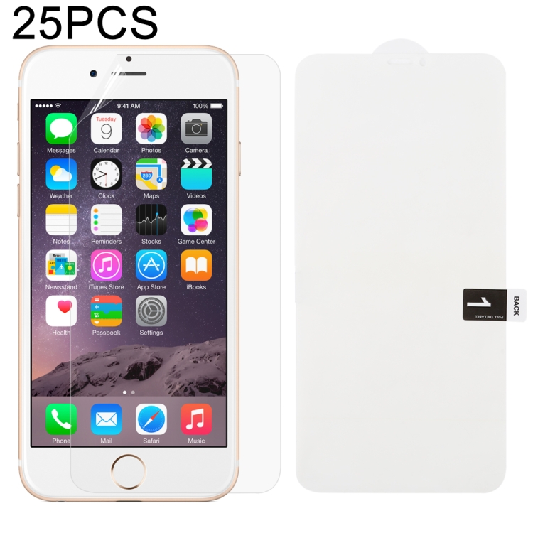 

25 PCS Soft Hydrogel Film Full Cover Front Protector with Alcohol Cotton + Scratch Card for iPhone 6 Plus