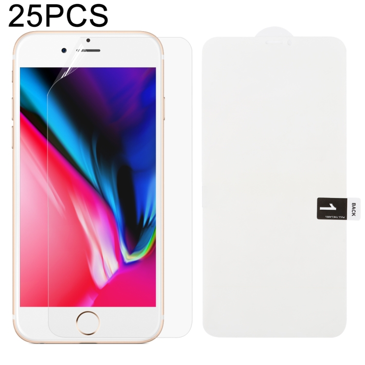 

25 PCS Soft Hydrogel Film Full Cover Front Protector with Alcohol Cotton + Scratch Card for iPhone 7 Plus / 8 Plus