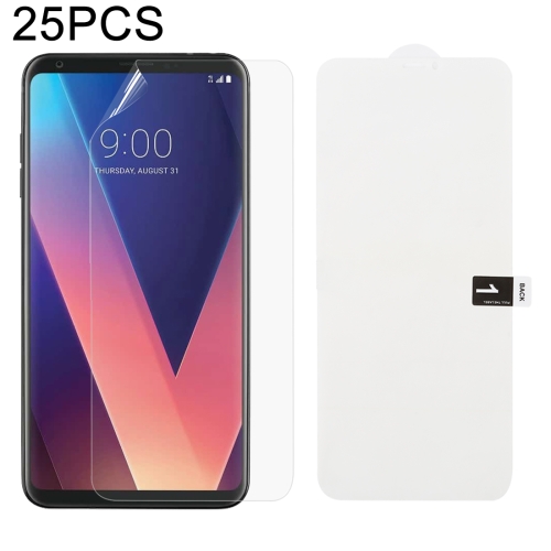

25 PCS Soft Hydrogel Film Full Cover Front Protector with Alcohol Cotton + Scratch Card for LG V30 Plus